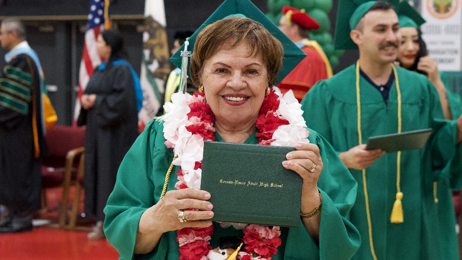 Miguel’s Jr. cofounder earns her high school diploma as her restaurant chain turns 50.